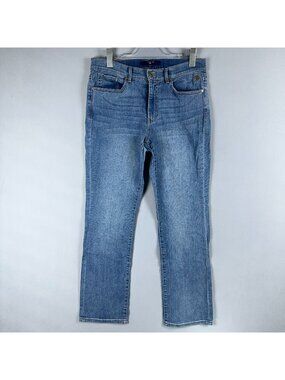 Hilfiger Jeans Tribeca Jeans Size 10 Straight Leg Mid-Rise Blue Light Wash